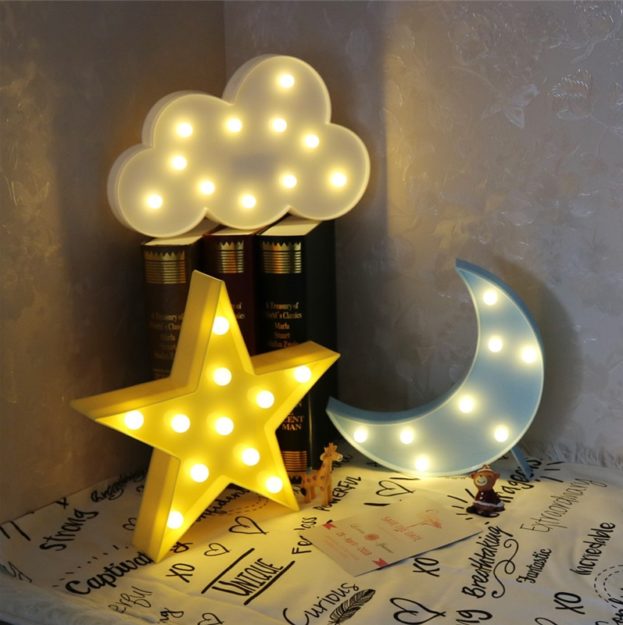 Sch-ne-Wolke-Sterne-Mond-LED-3D-Licht-Nachtlicht-Kinder-Geschenk-Spielzeug-F-r-Baby-Kinder